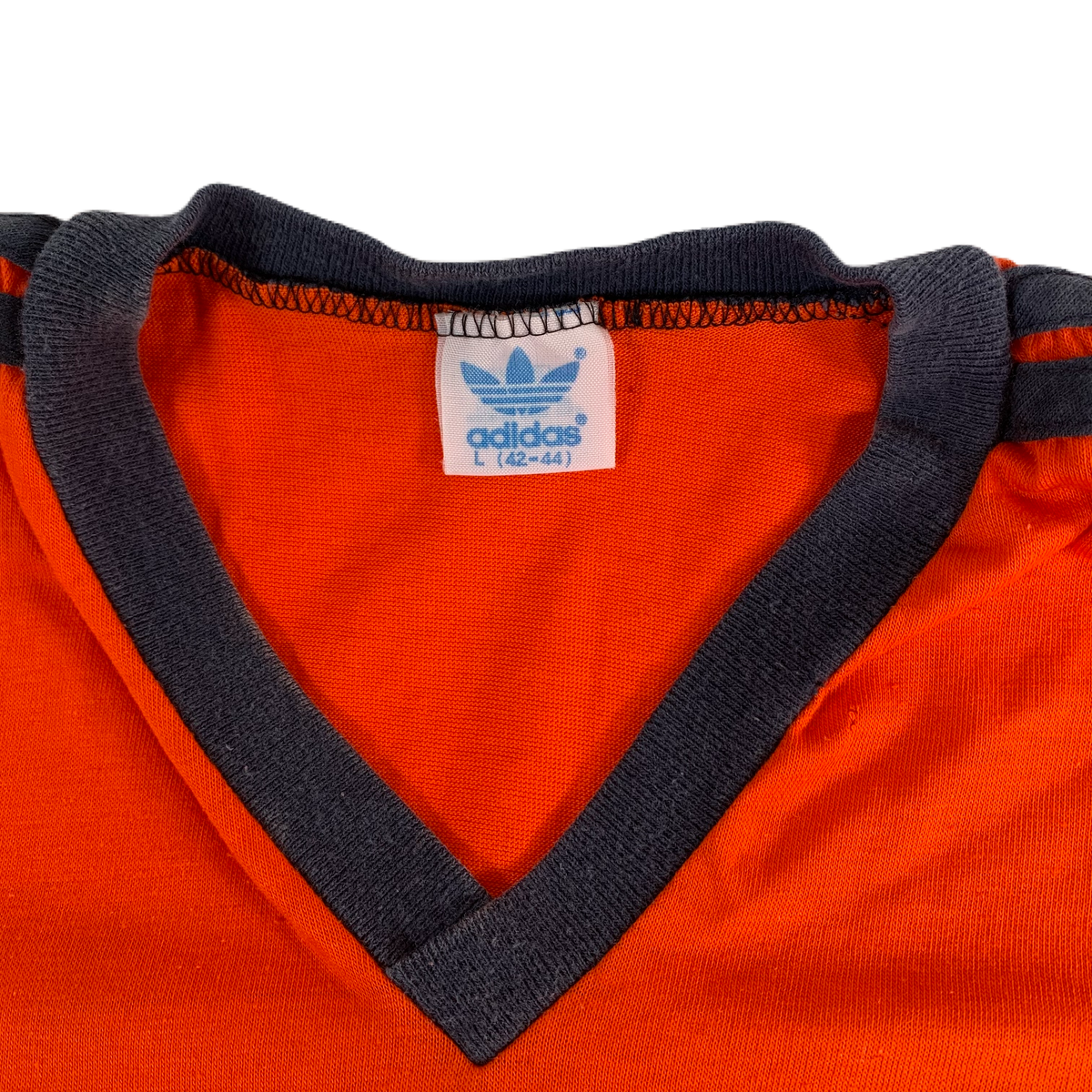 Vintage Adidas &quot;Orange&quot; V-Neck Ringer