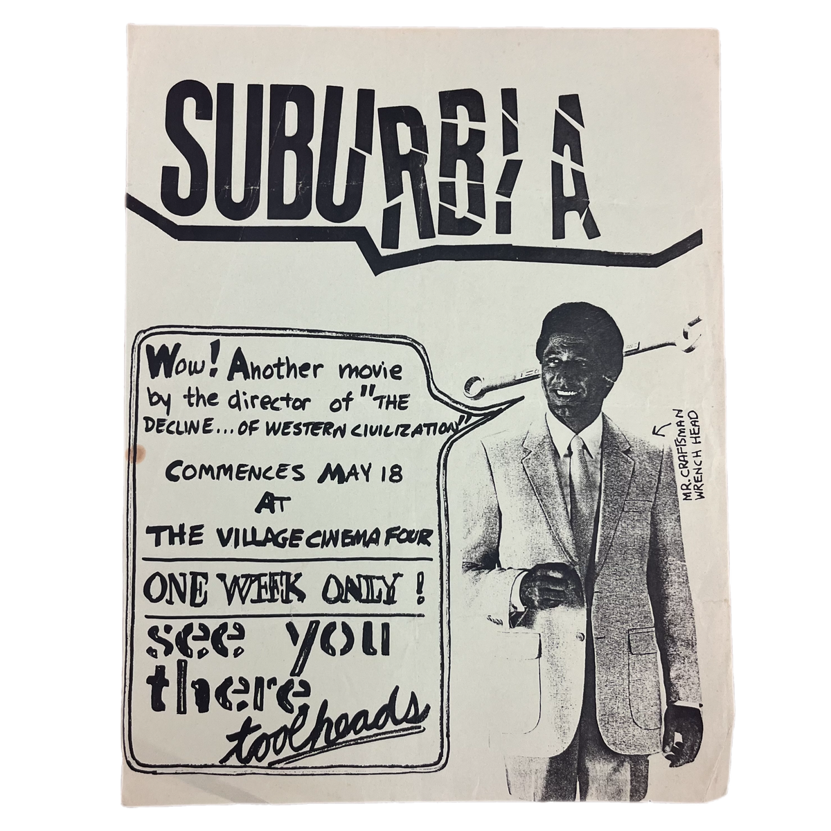 Vintage Suburbia &quot;The Village Cinema Four&quot; Movie Flyer
