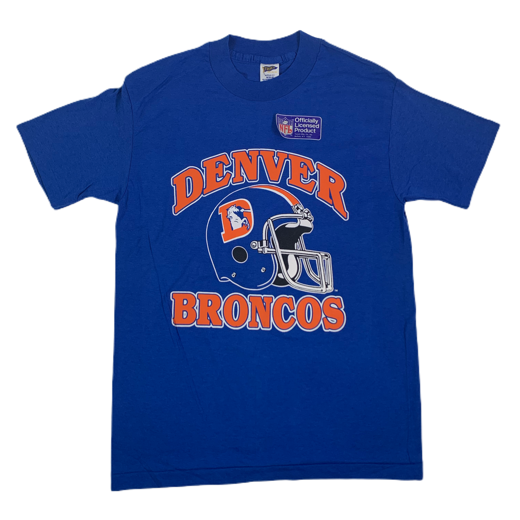 VTG 80s Denver Broncos Old Logo Soft Thin Made In USA 50/50 Trench T Shirt