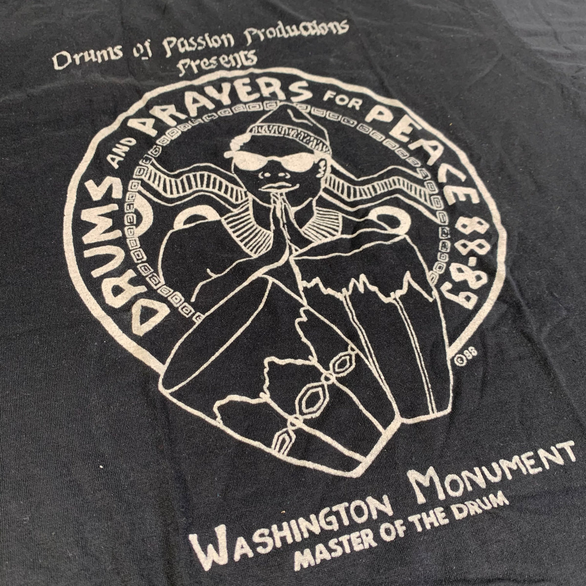 Vintage Olatunji &quot;Drums And Prayers For Peace&quot; Washington Monument T-Shirt