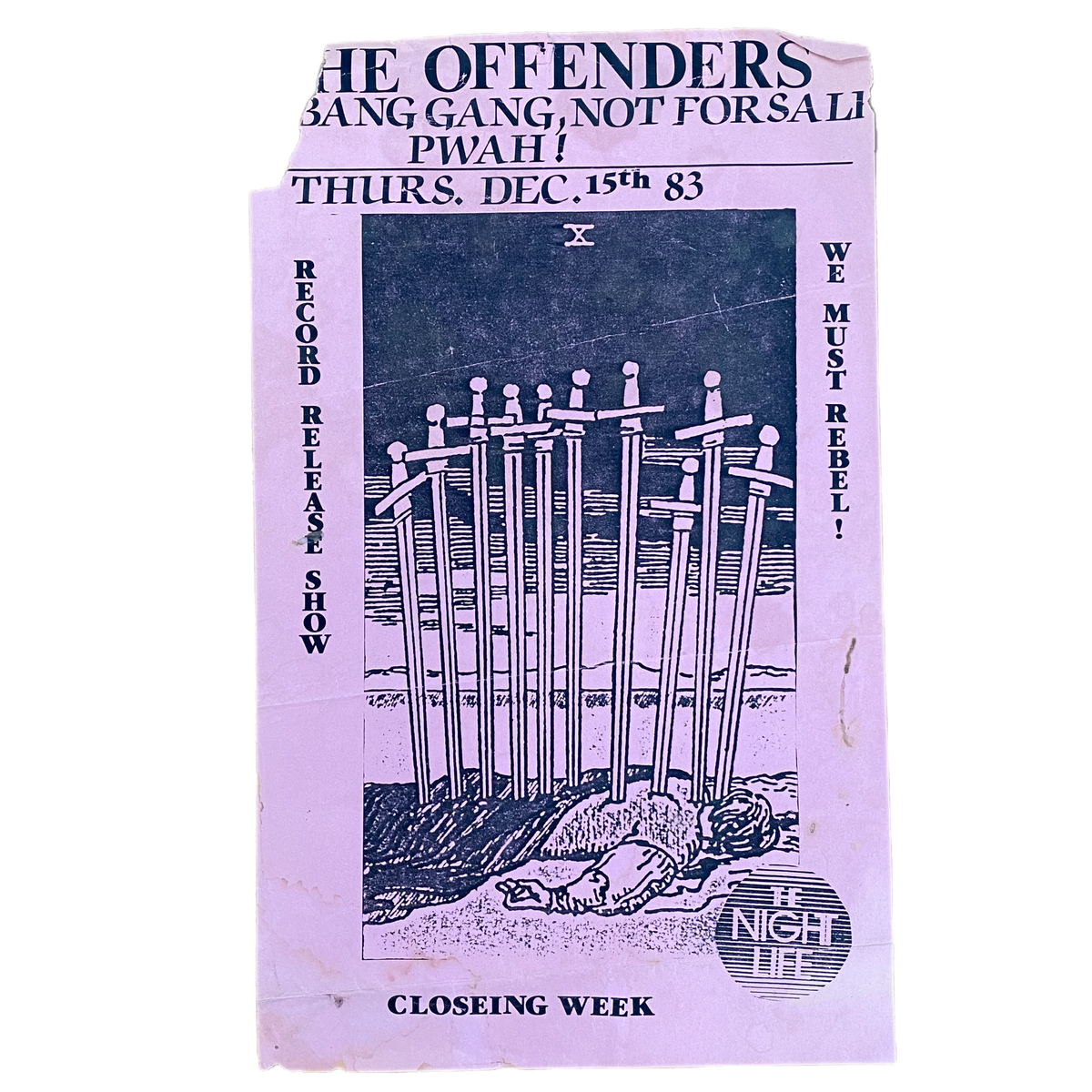 Vintage The Offenders &quot;We Must Rebel&quot; Record Release Show Flyer
