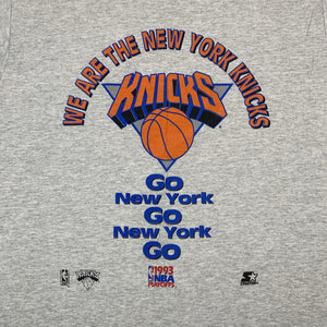 Vintage 90s New York Knicks Starter NBA Graphic Ringer T Shirt