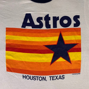 VTG Houston Astros 90s Pinstripe USA Made Ringer Jersey Shirt XL FITS  SMALLER