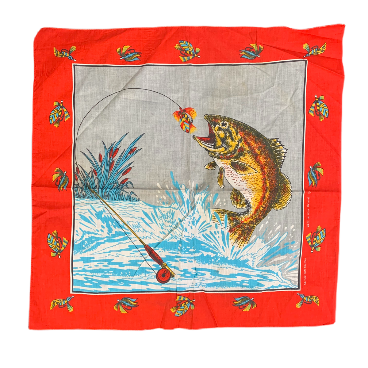 Vintage Fishing Lure &quot;Red&quot; Bandana
