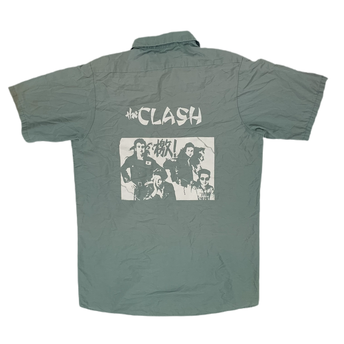 Vintage The Clash &quot;Group Photo&quot; Short Sleeve Work Shirt