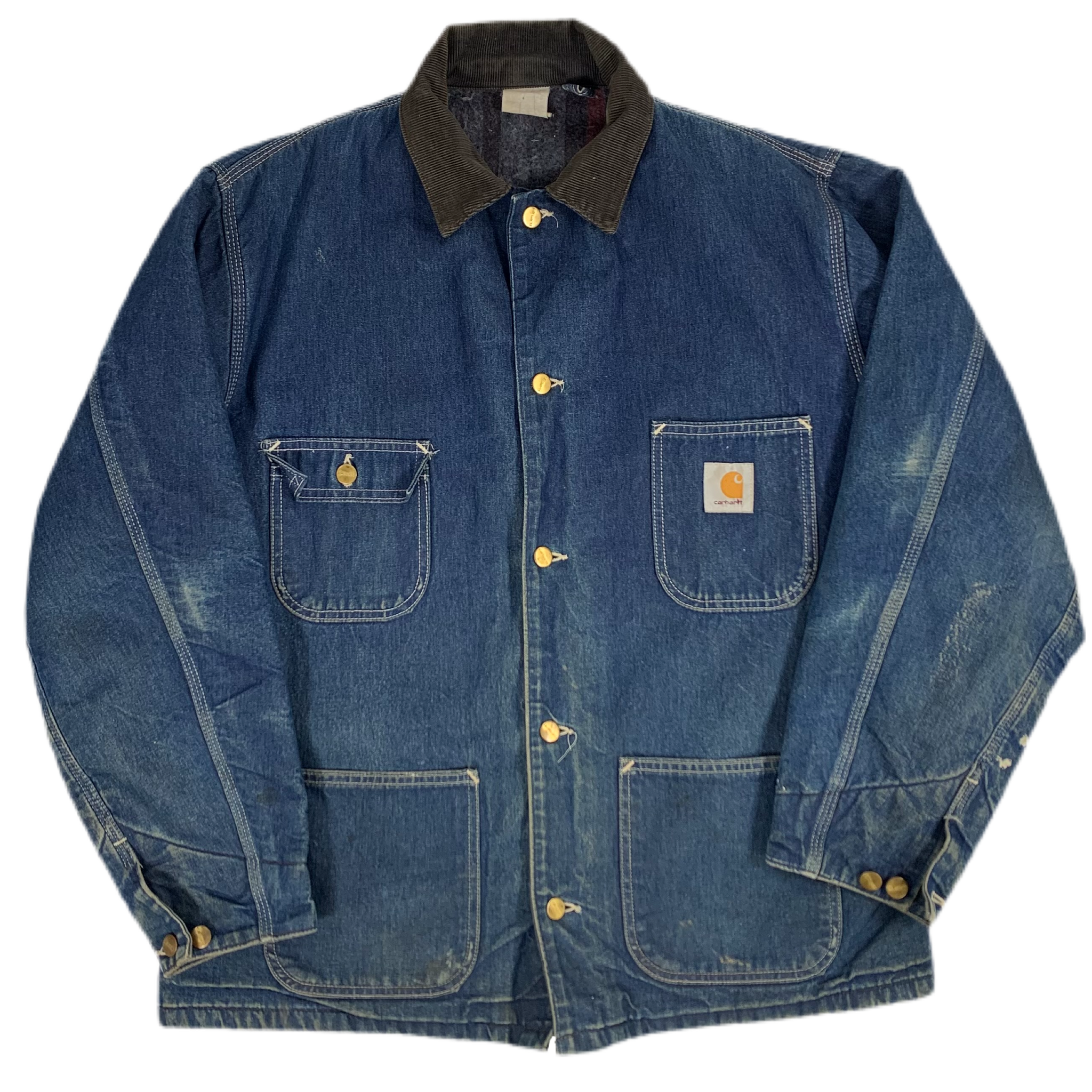 Carhartt denim top jacket blanket lined