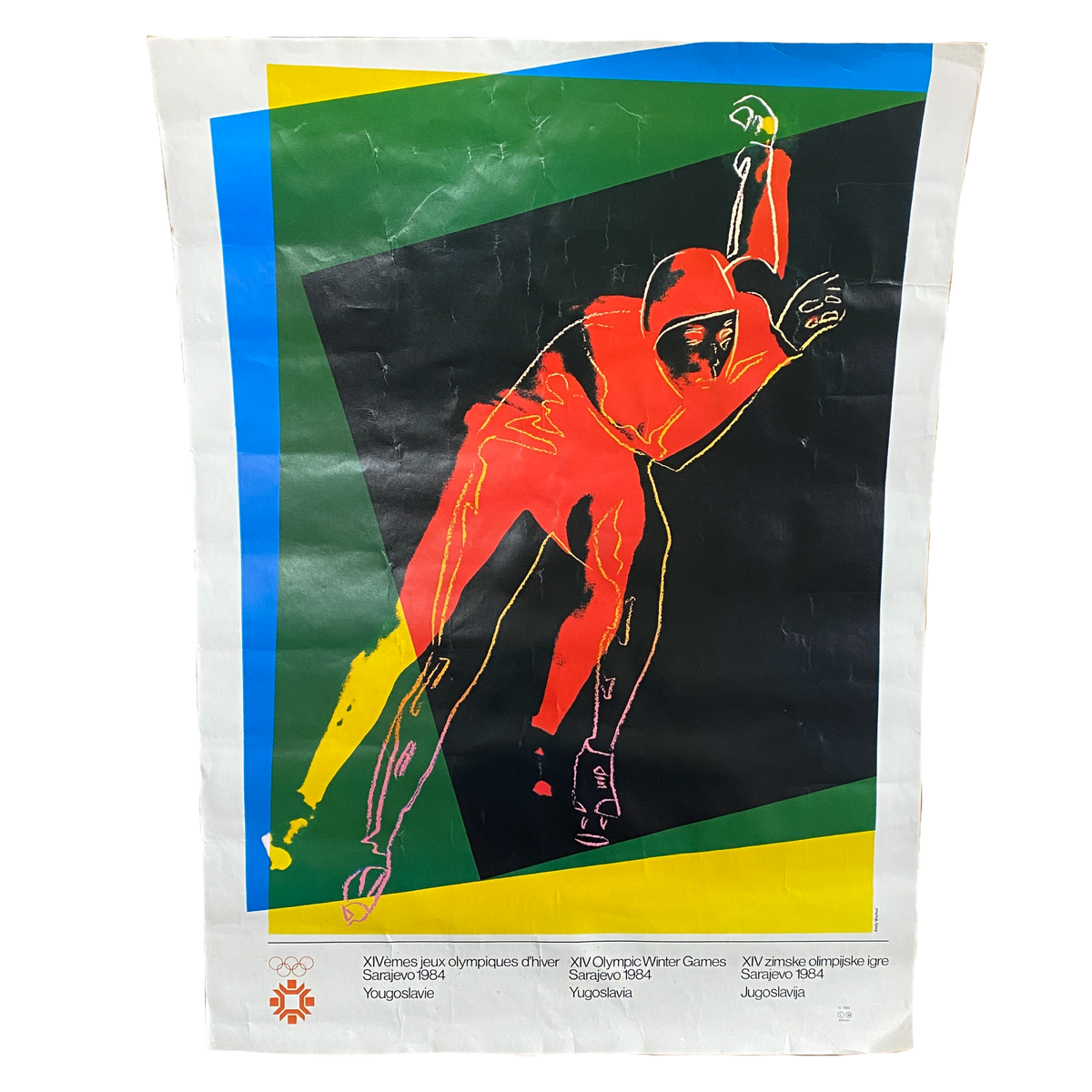 Vintage Andy Warhol &quot;XIV Olympic Winter Games Sarejevo 1984&quot; Lithograph Poster