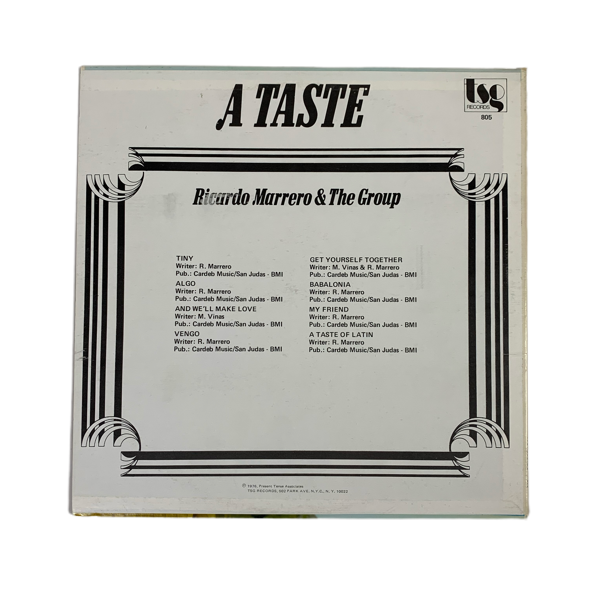 Ricardo Marrero & The Group “A Taste” LP - jointcustodydc Ricardo Marrero & The Group “A Taste” LP - jointcustodydc