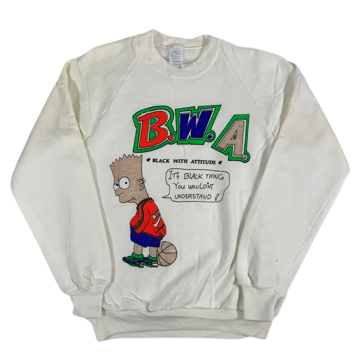 Vintage Bootleg Bart &quot;BWA&quot; Raglan Sweatshirt