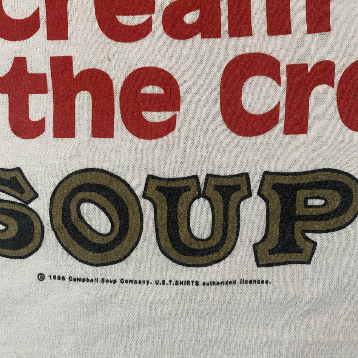 Vintage Original Campbell&#39;s Soup Cream of the Crop Puffy Ink T-Shirt detail
