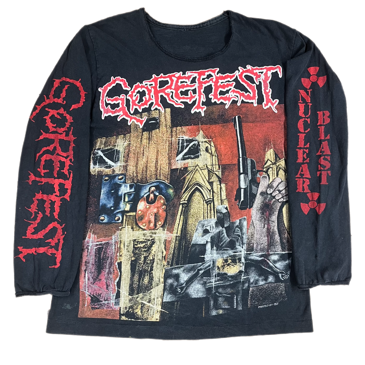 Vintage Gorefest &quot;False&quot; Nuclear Blast Records CUT Long Sleeve Shirt