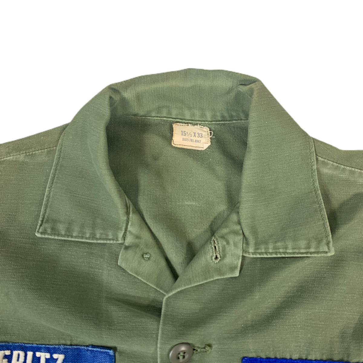 Vintage US Air Force Sateen &quot;OG-107&quot; 15 1/2 X 33 Utility Shirt