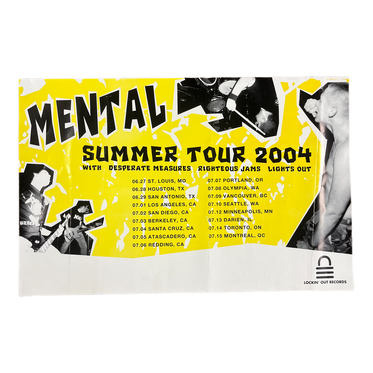Vintage Mental &quot;Summer Tour&quot; Desperate Measures Lights Out Poster