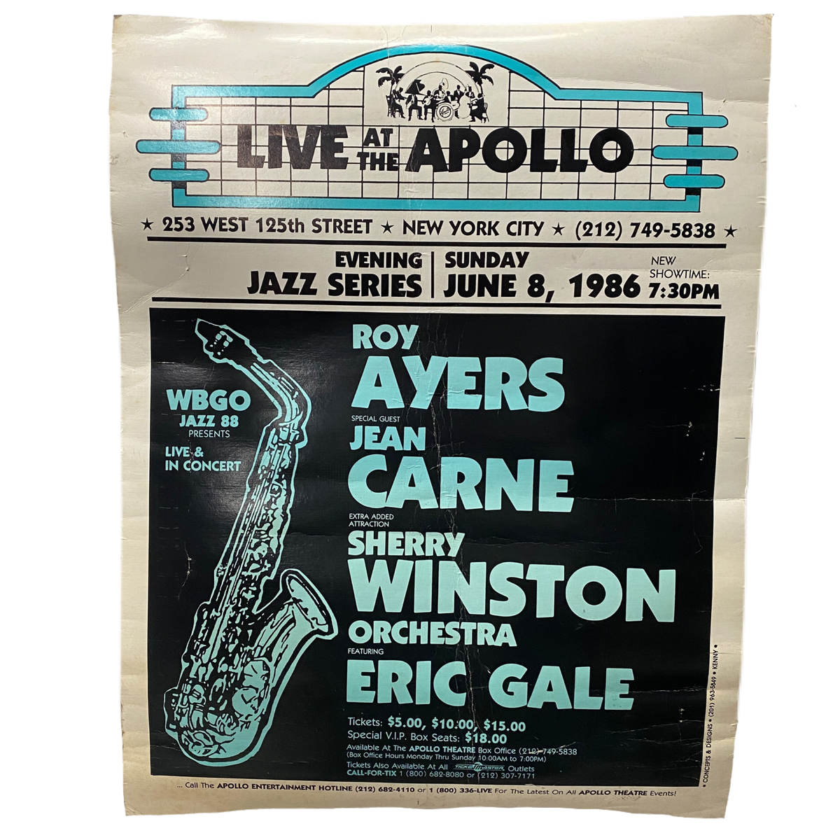Vintage Roy Ayers &quot;Live At The Apollo&quot; 1986 Poster