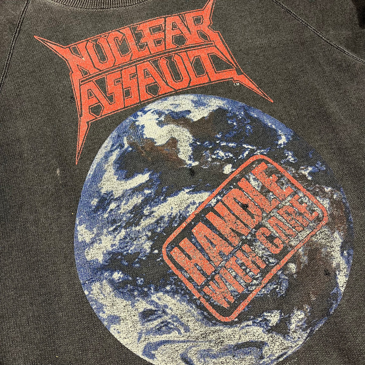 Vintage Nuclear Assault &quot;Handle With Care&quot; Raglan Sweatshirt