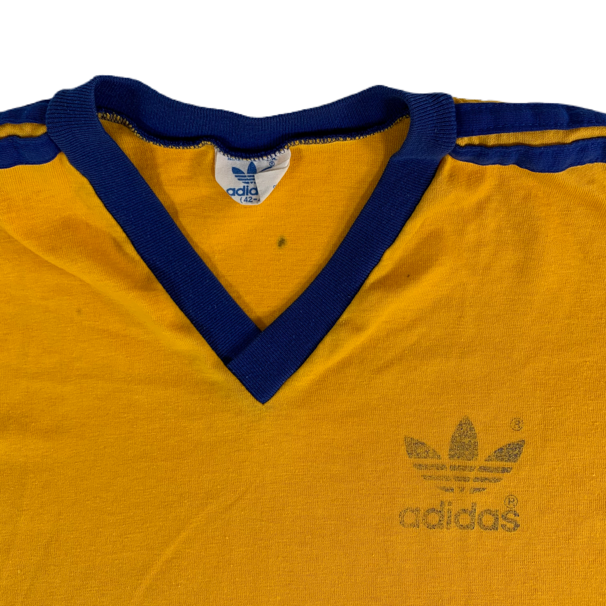 Vintage Adidas &quot;Gold&quot; V-Neck Ringer