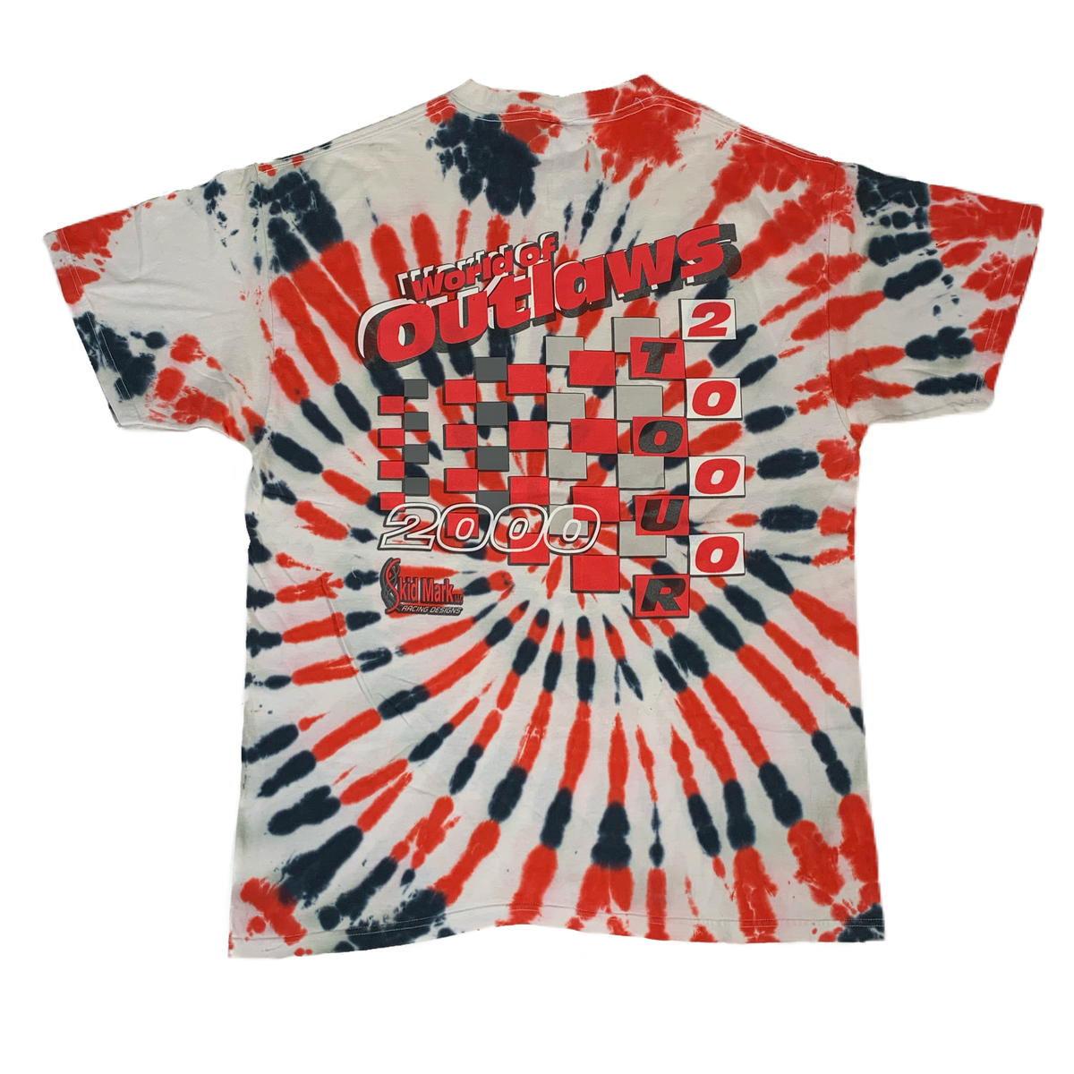 Vintage Dirt Track Sprint Car “World Of Outlaws” Tie-Dye T-Shirt