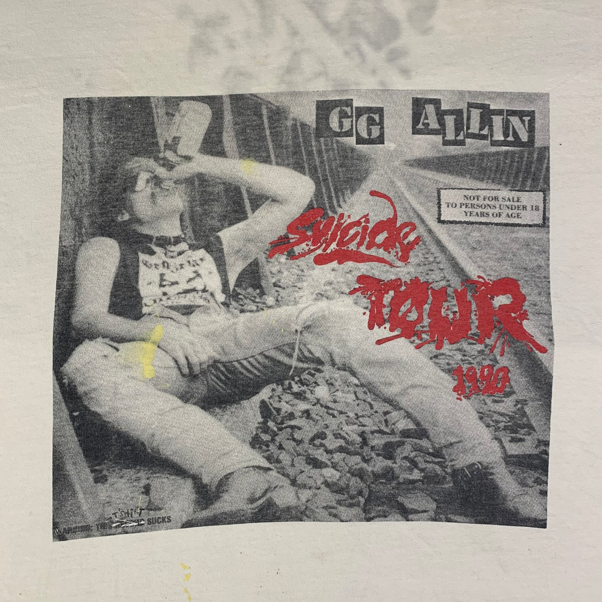 Vintage GG Allin &quot;1990 Suicide Tour&quot; T-Shirt