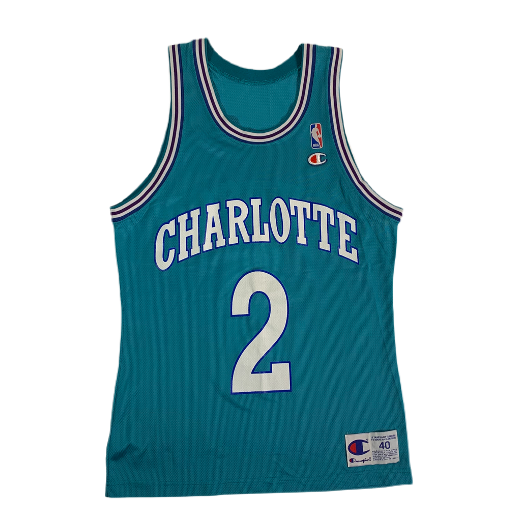 CHARLOTTE JOHNSON ユニフォーム 44サイズ 90s Vintage 90's Champion Charlotte Hornets Larry Johnson NBA