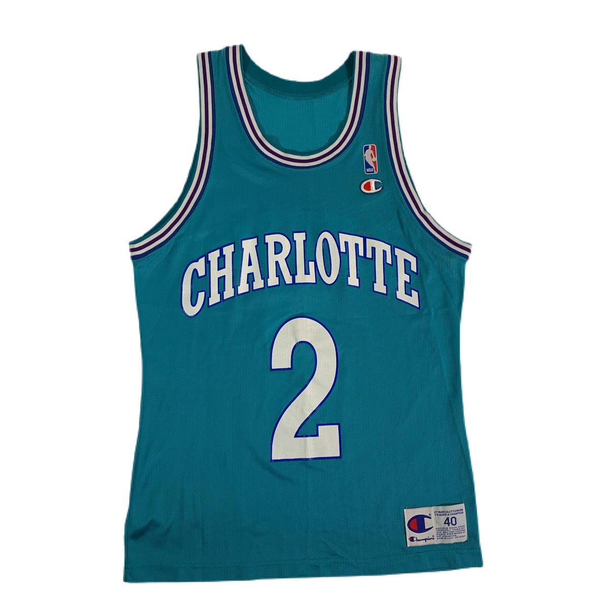 Vintage Charlotte Hornets &quot;Larry Johnson&quot; Champion Jersey