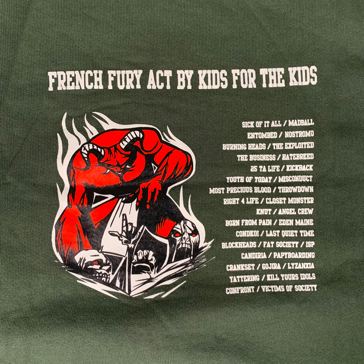 Vintage Hardcore Nantes Fury Fest 2003 &quot;French Fury Act By The Kids&quot; Crewneck Sweatshirt