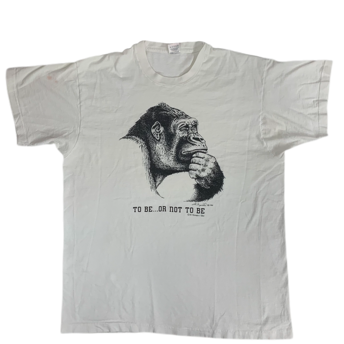 Vintage Human-i-Tees &quot;To Be Or Not To Be&quot; Ape T-Shirt