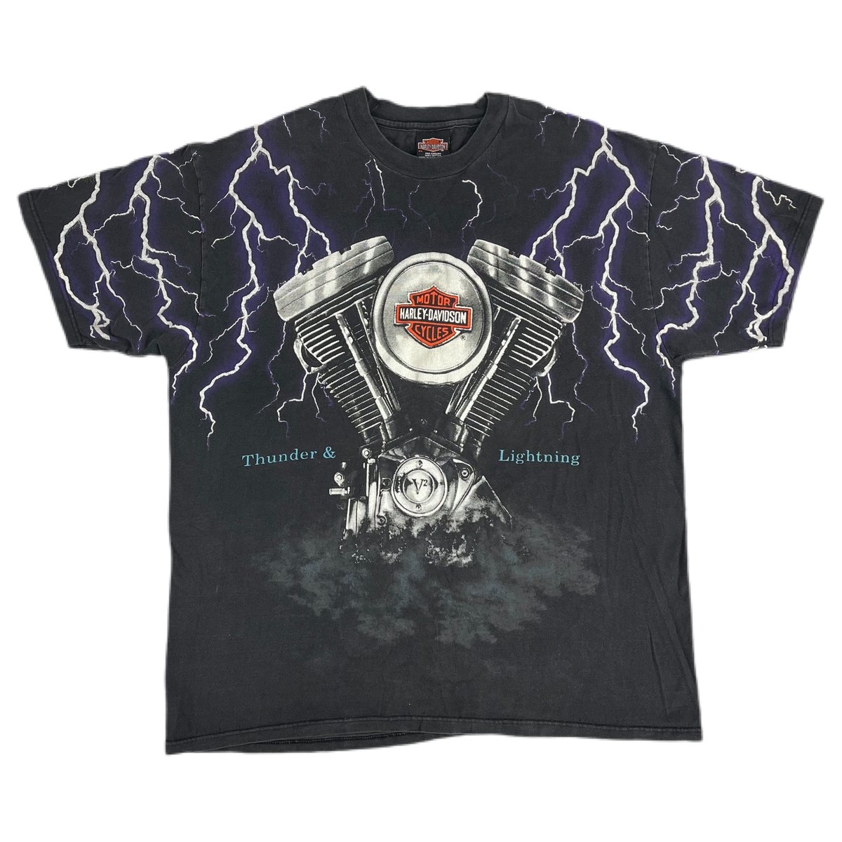 Vintage Harley-Davidson Motorcycles &quot;Thunder &amp; Lightning&quot; T-Shirt