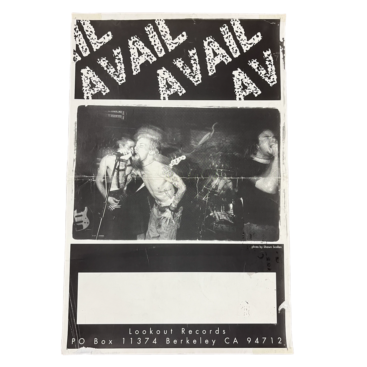 Vintage Avail &quot;Lookout Records&quot; Promotional Tour Poster