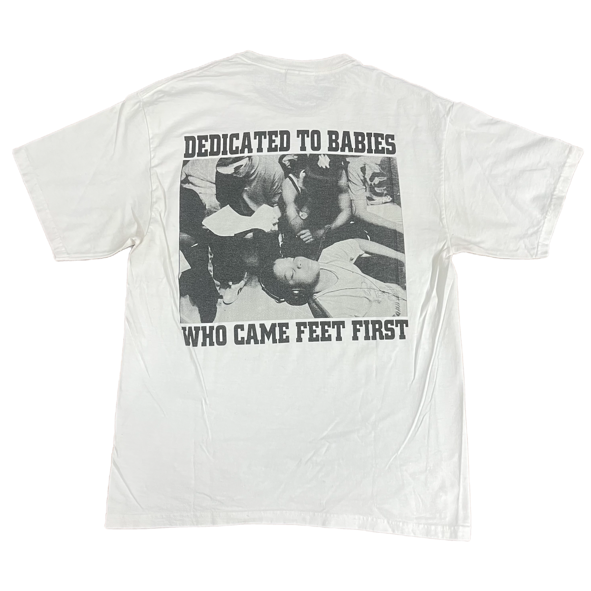 Vintage Cold World &quot;Dedicated To Babies Who Came Feet First&quot; T-Shirt