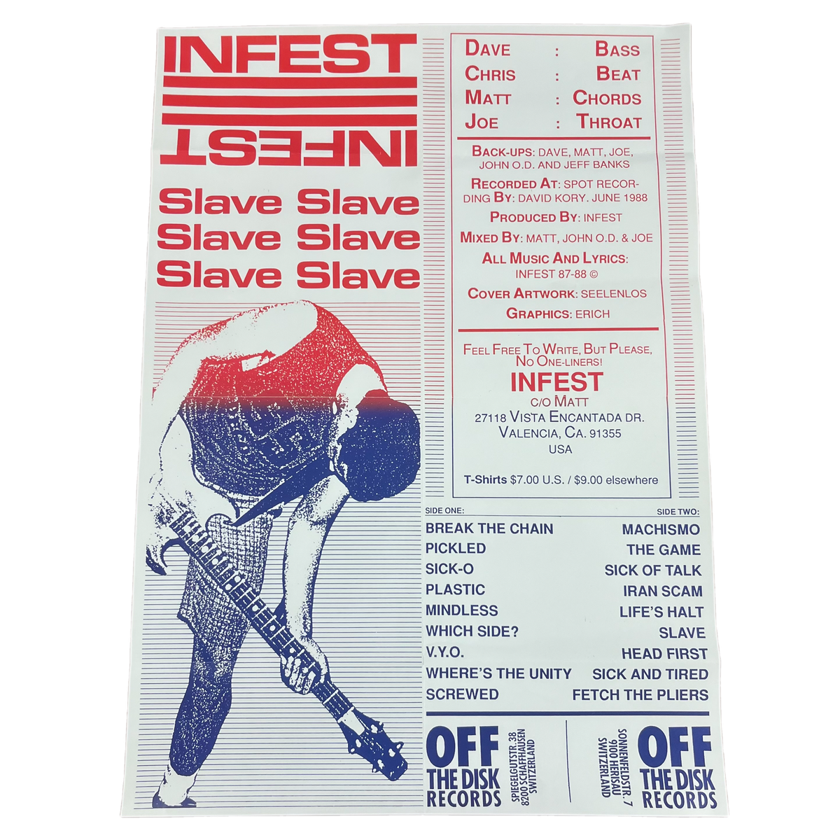 Infest &quot;Slave&quot; Off The Disk Records Promotional Poster