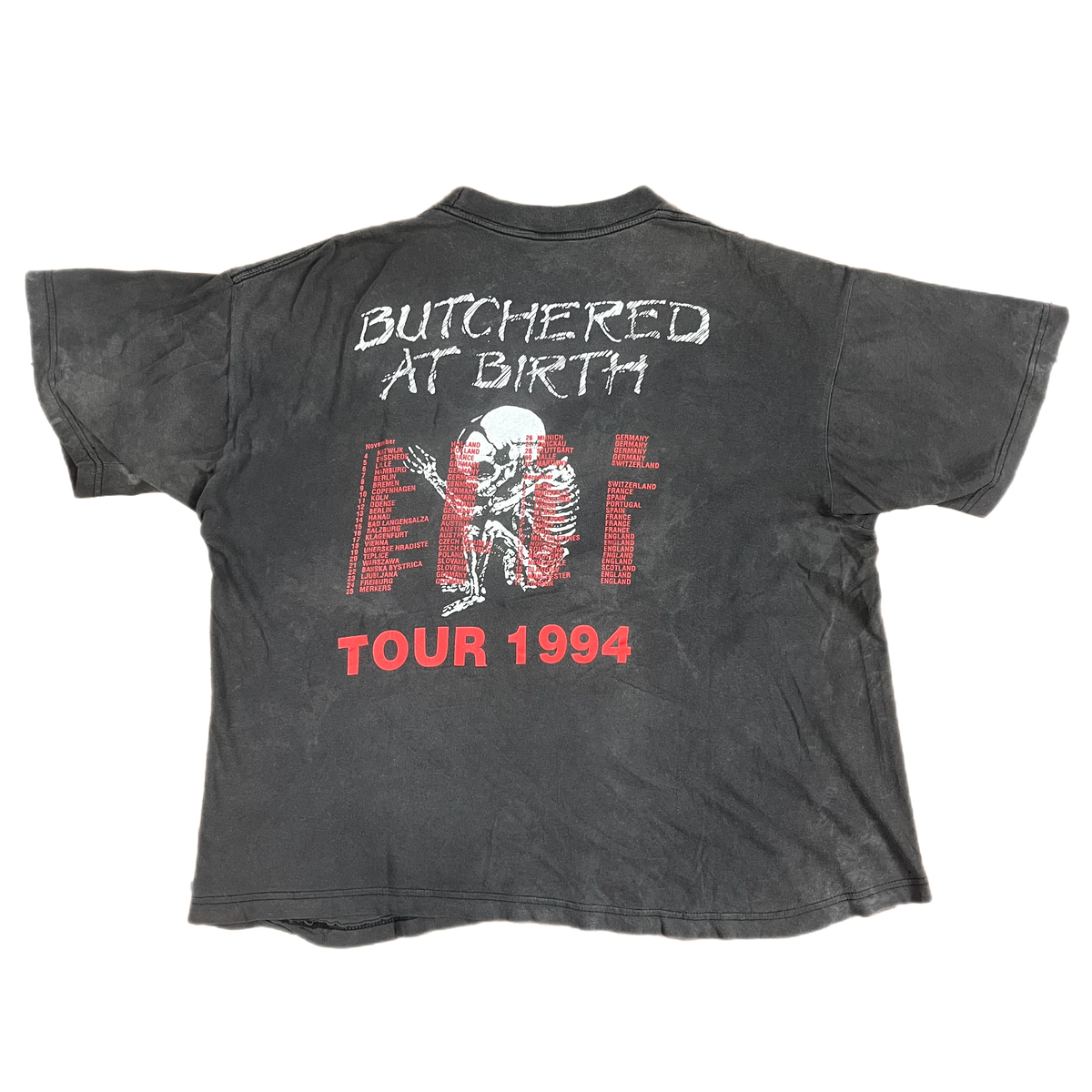Vintage Cannibal Corpse &quot;Butchered At Birth&quot; Tour T-Shirt