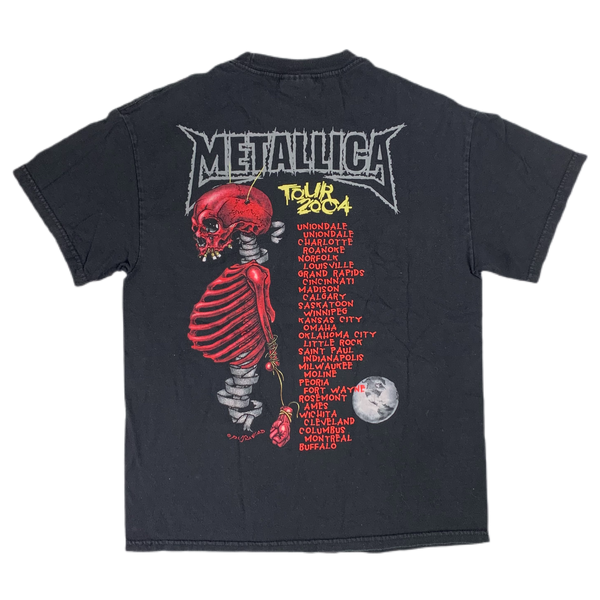 希少 00's LLICA PUSHEAD TOUR 2004 Tシャツ Vintage Metallica 