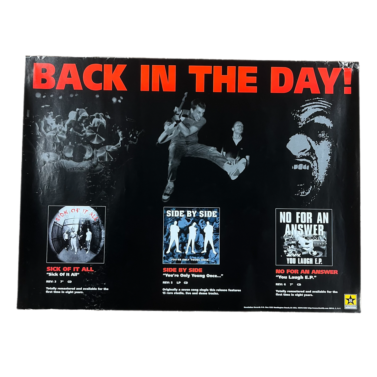 Vintage Revelation Records &quot;Back In The Day!&quot; Sick Of It All Side By Side NFAA Poster