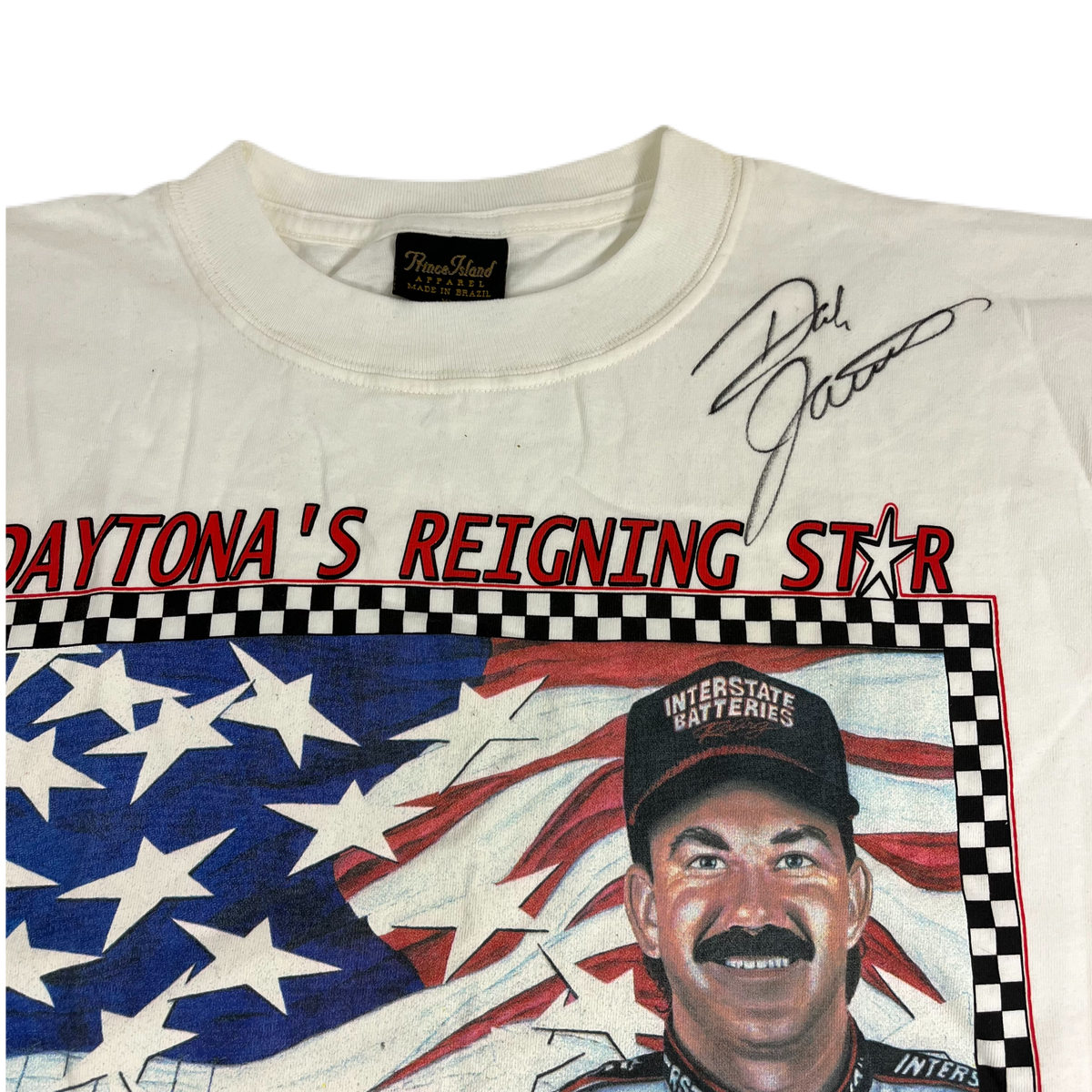 Vintage Dale Jarrett &quot;Daytona&#39;s Reigning Star&quot; Autographed T-Shirt