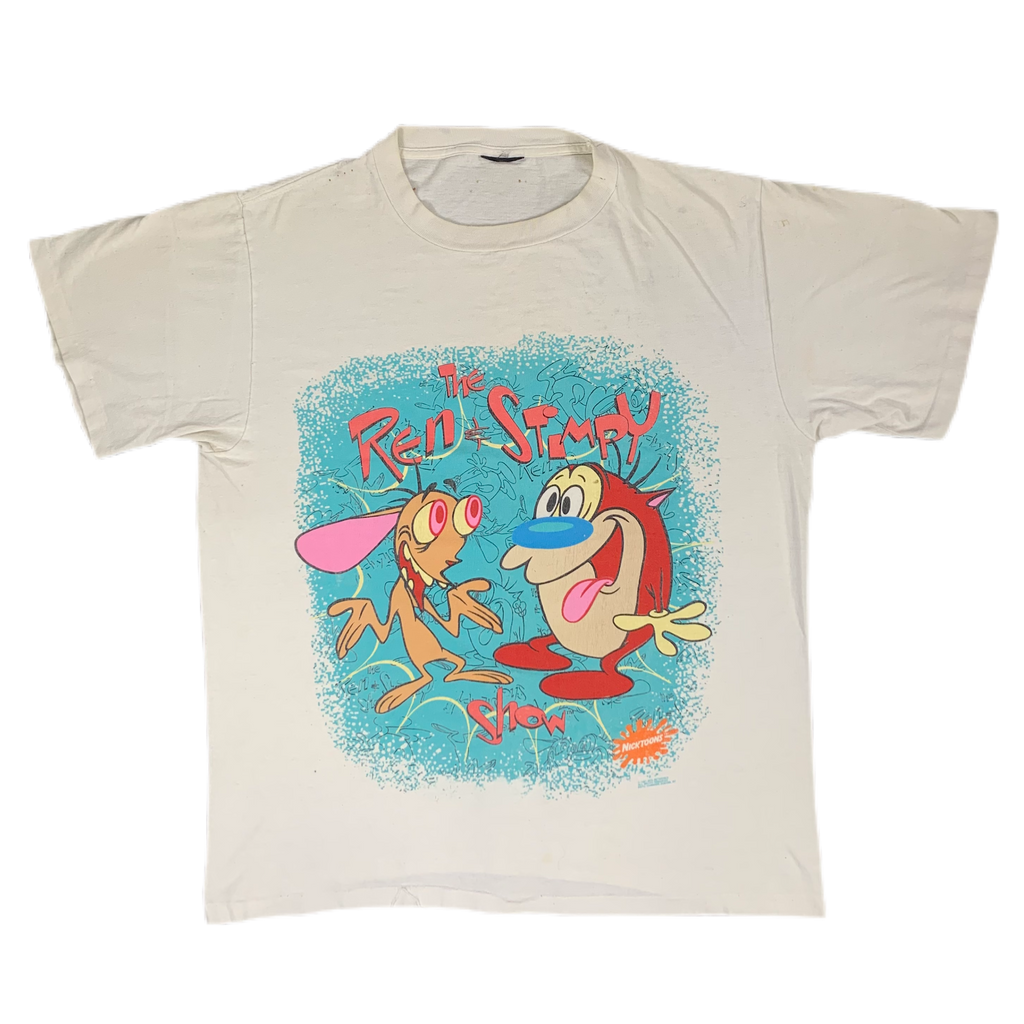T-shirt Uomo Nickelodeon Ren & Stimpy Booty Bump Cotone Nera T-SHIRT ...