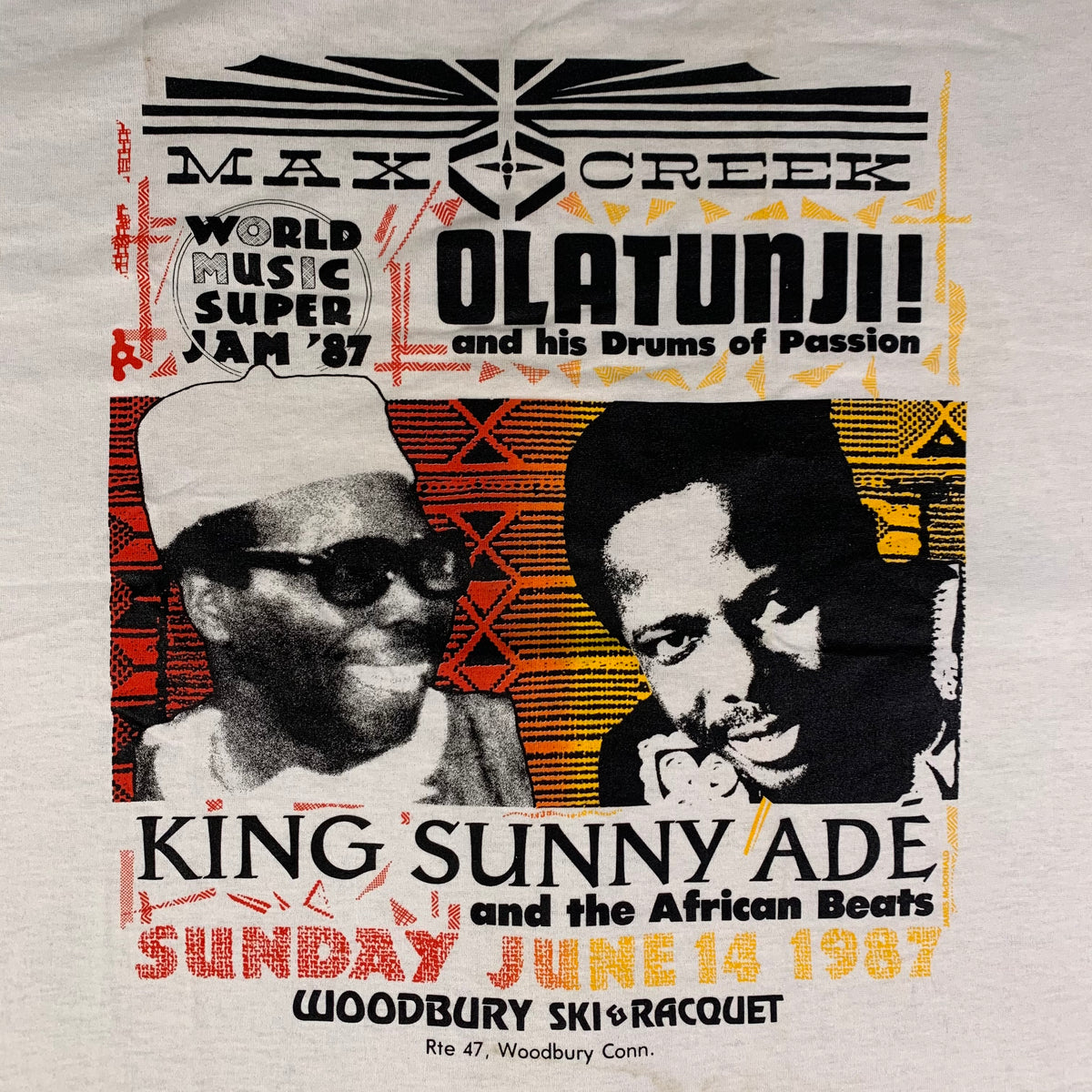 Vintage Olatunji King Sunny Adé &quot;World Music Super Jam &#39;87&quot; T-Shirt