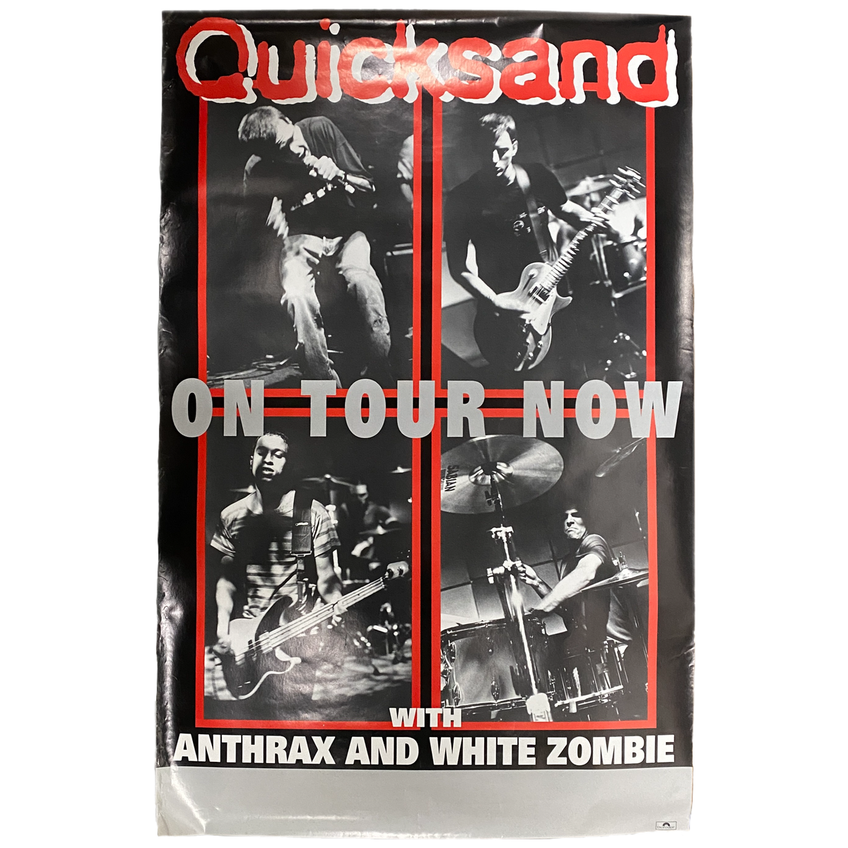 Vintage Quicksand &quot;On Tour Now&quot; Anthrax White Zombie Polydor Poster 1