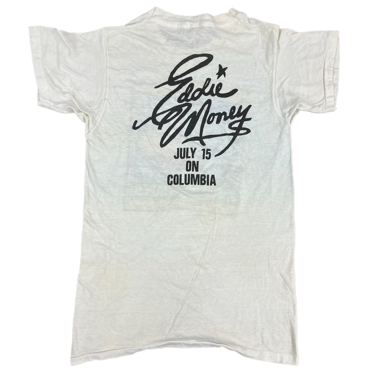 Vintage Eddie Money &quot;Peaches Records &amp; Tapes&quot; Columbia Promotional T-Shirt