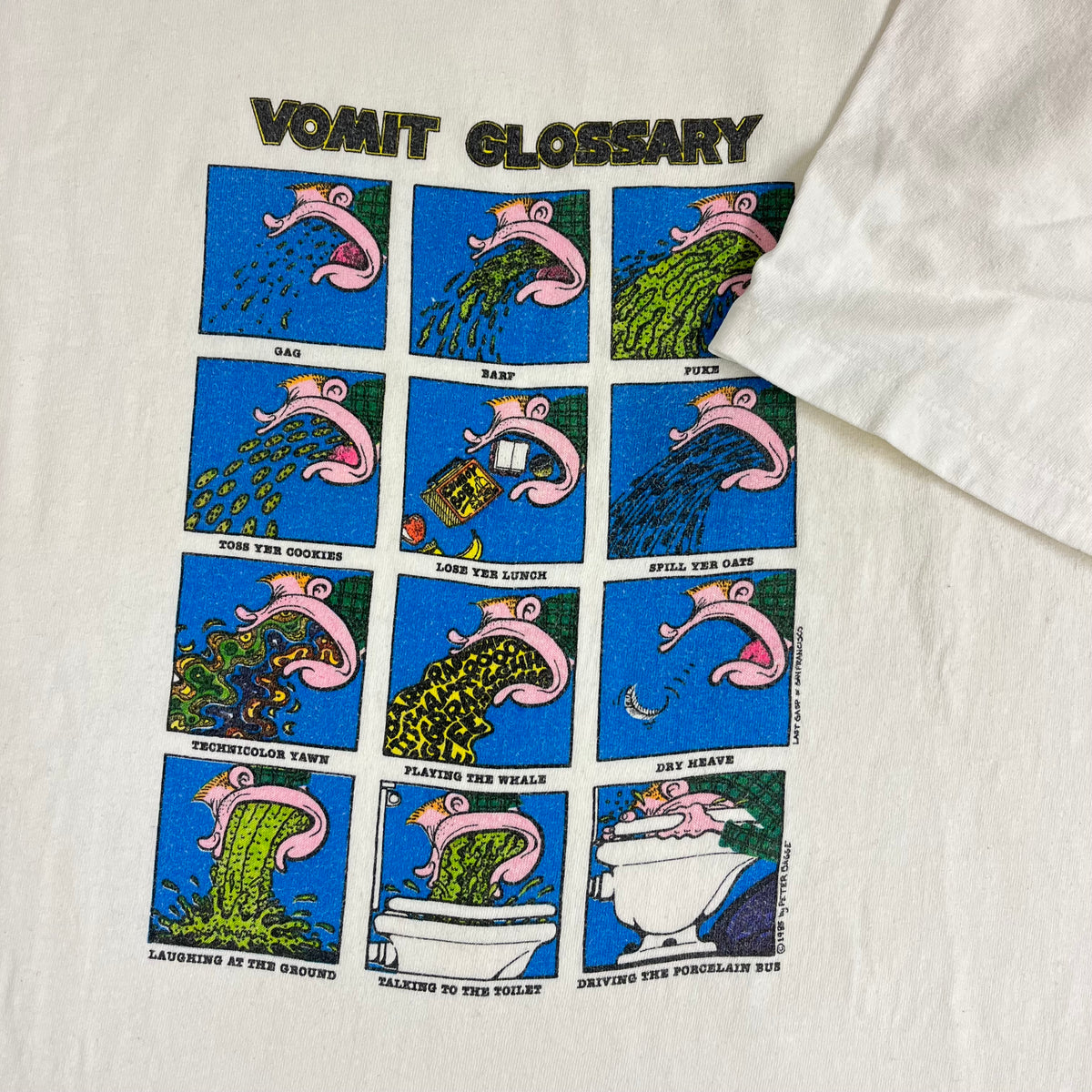 Vintage Peter Bagge &quot;Vomit Glossary&quot; T-Shirt