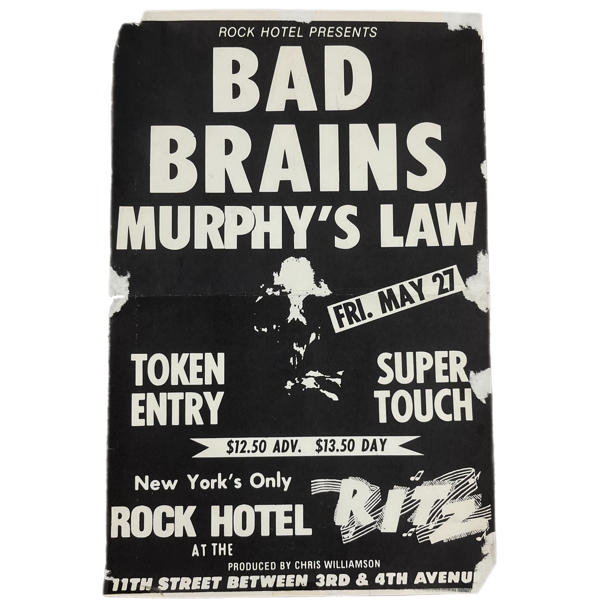 Vintage Rock Hotel Presents Bad Brains Murphy&#39;s Law Supertouch &quot;The Ritz&quot; Show Flyer