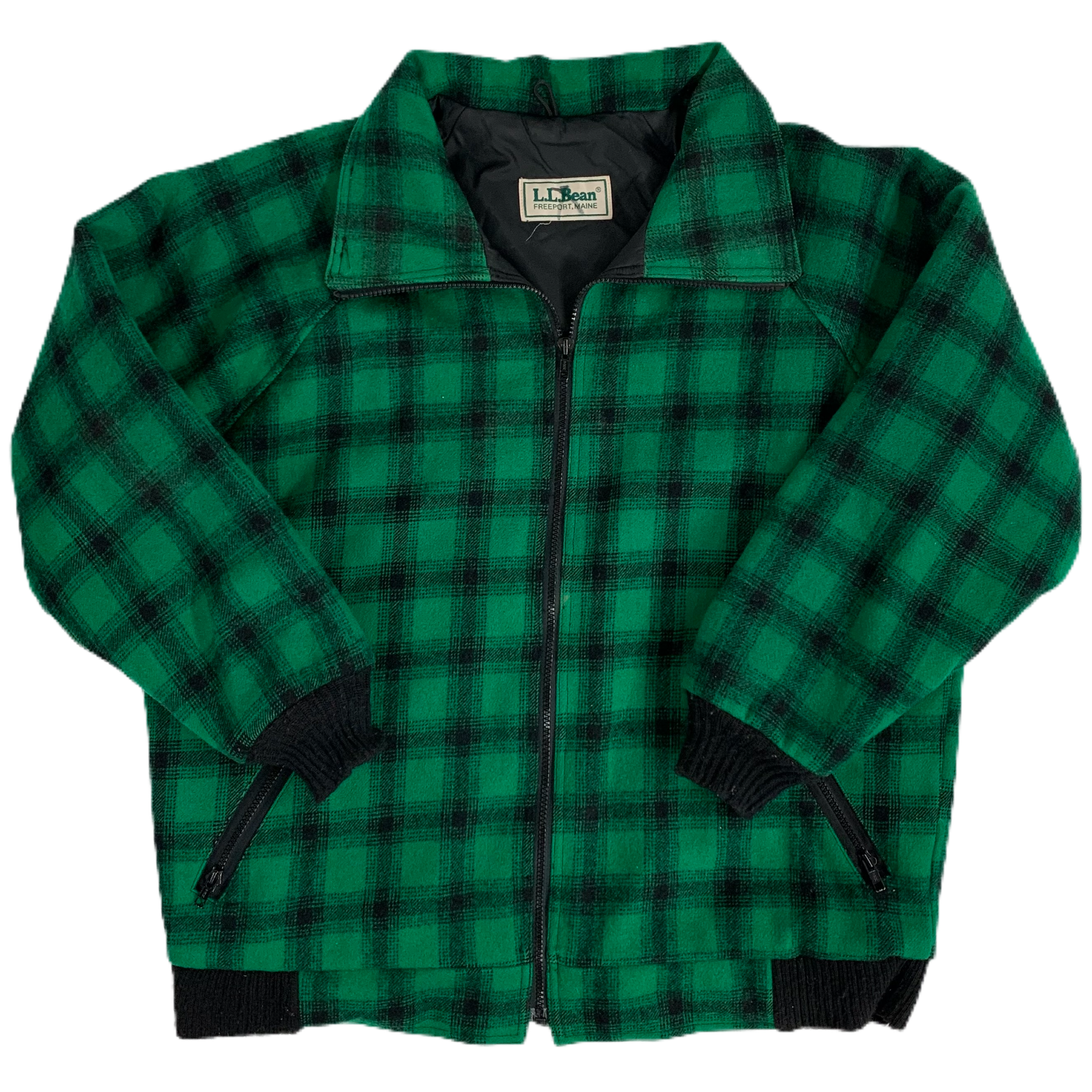 Classic LLBEAN Wool Hunting Jacket with Flannel Plaid Design