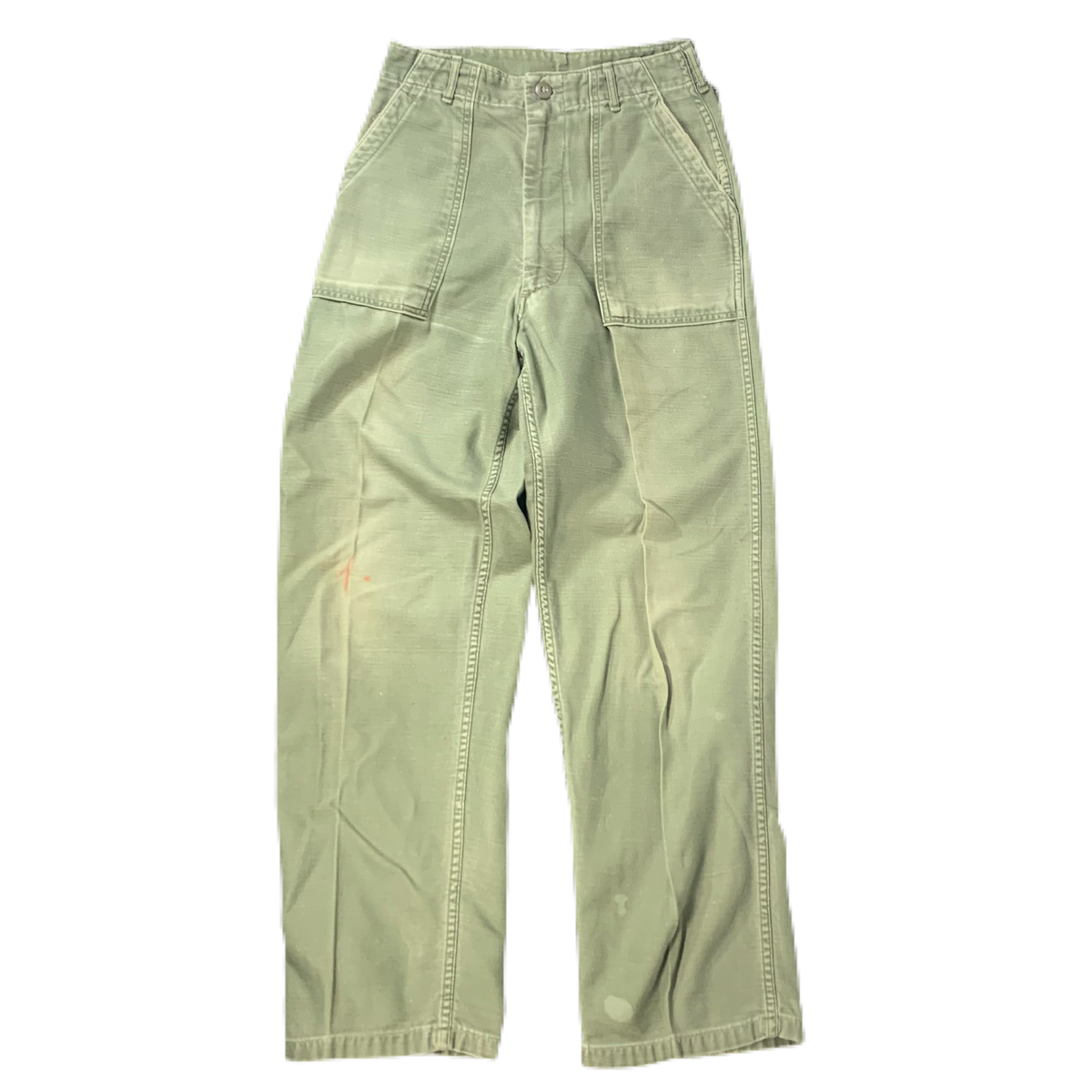 Vintage US Army Sateen &quot;OG-107&quot; Cotton Trousers 28x29