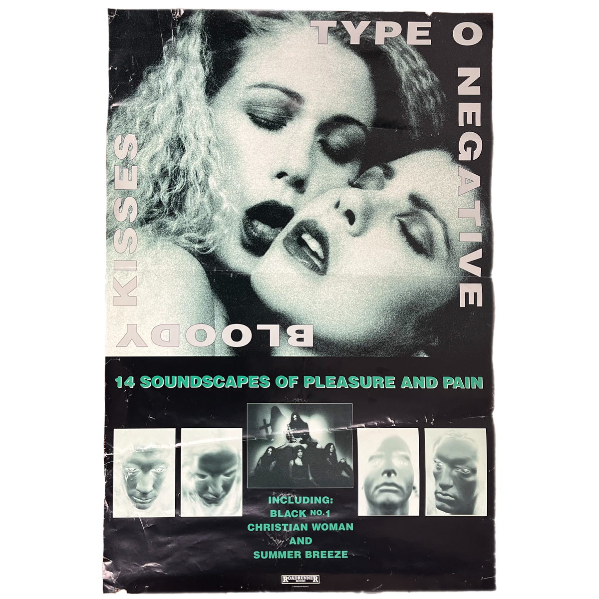 Vintage Type O Negative &quot;Bloody Kisses&quot; Roadrunner Records Promotional Poster