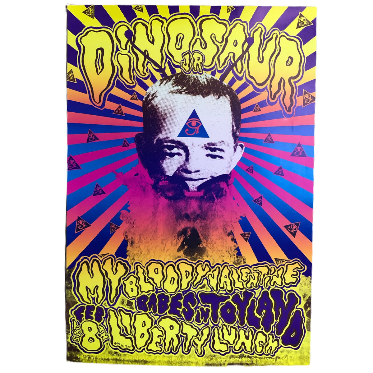 Vintage Dinosaur Jr. My Bloody Valentine &quot;Liberty Lunch 1992&quot; Show Poster