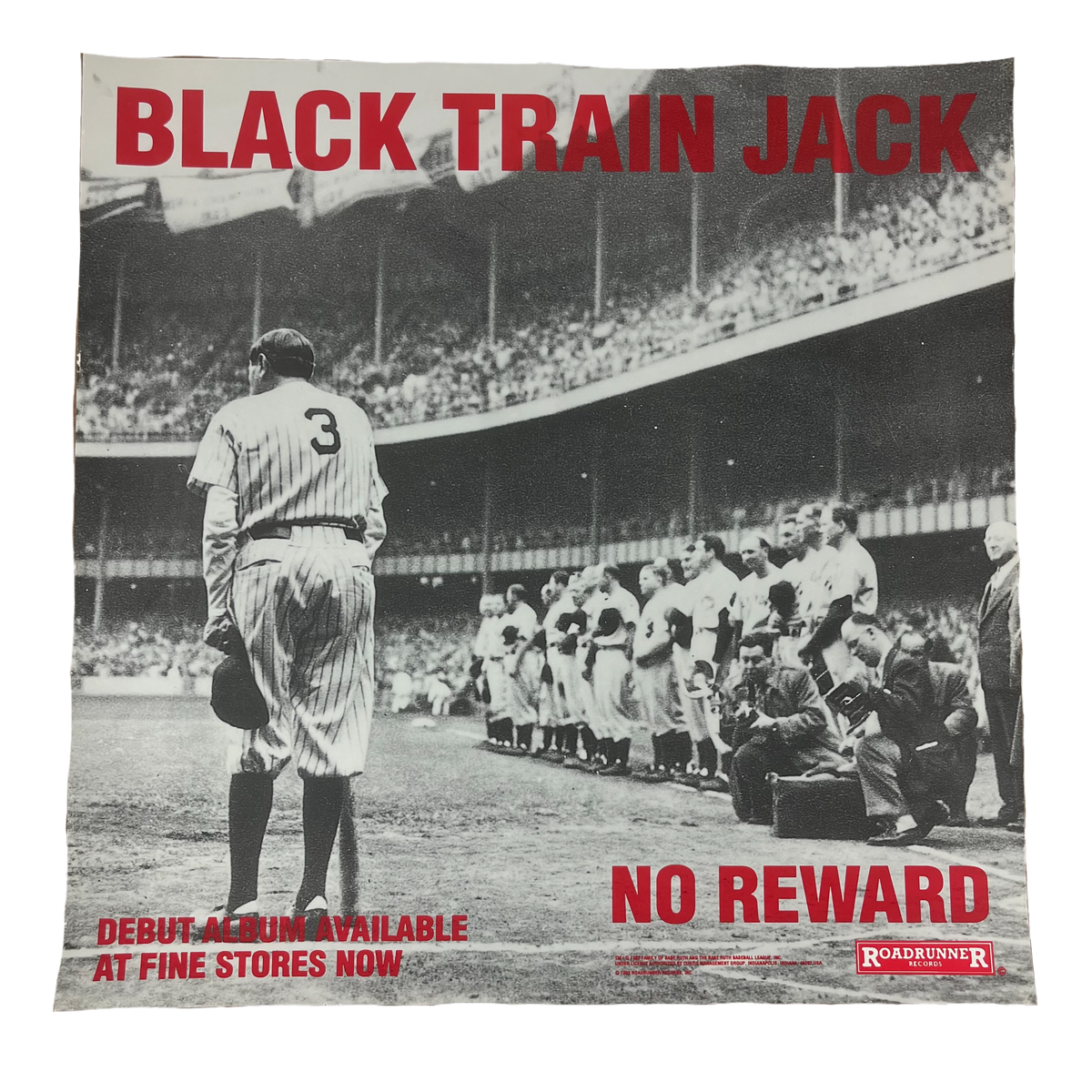 Vintage Black Train Jack &quot;No Reward&quot; Roadrunner Records Promotional Poster