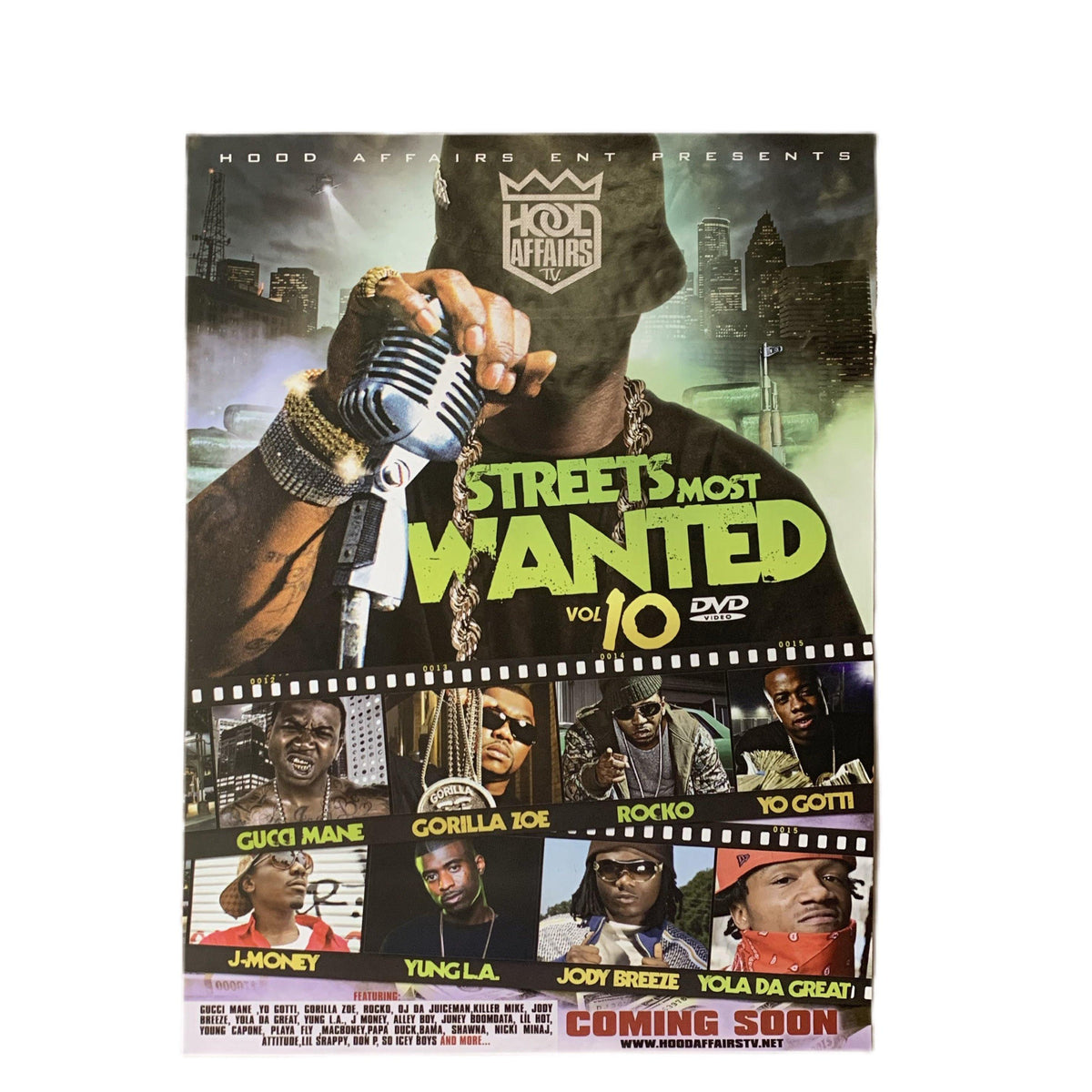 vintage original Streets Most Wanted Vol 10 Mixtape Poster Gucci Mane Gorilla Zoe Rocko Yo Got J-Money Yung L.A. Jody Breeze Yola Da Great