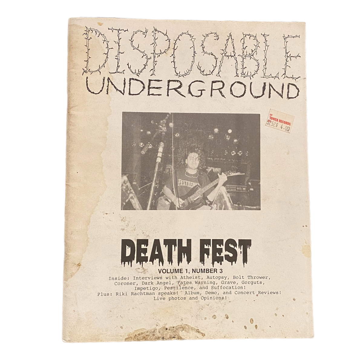 Vintage Disposable Underground &quot;Death Fest&quot; Vol.1 #3