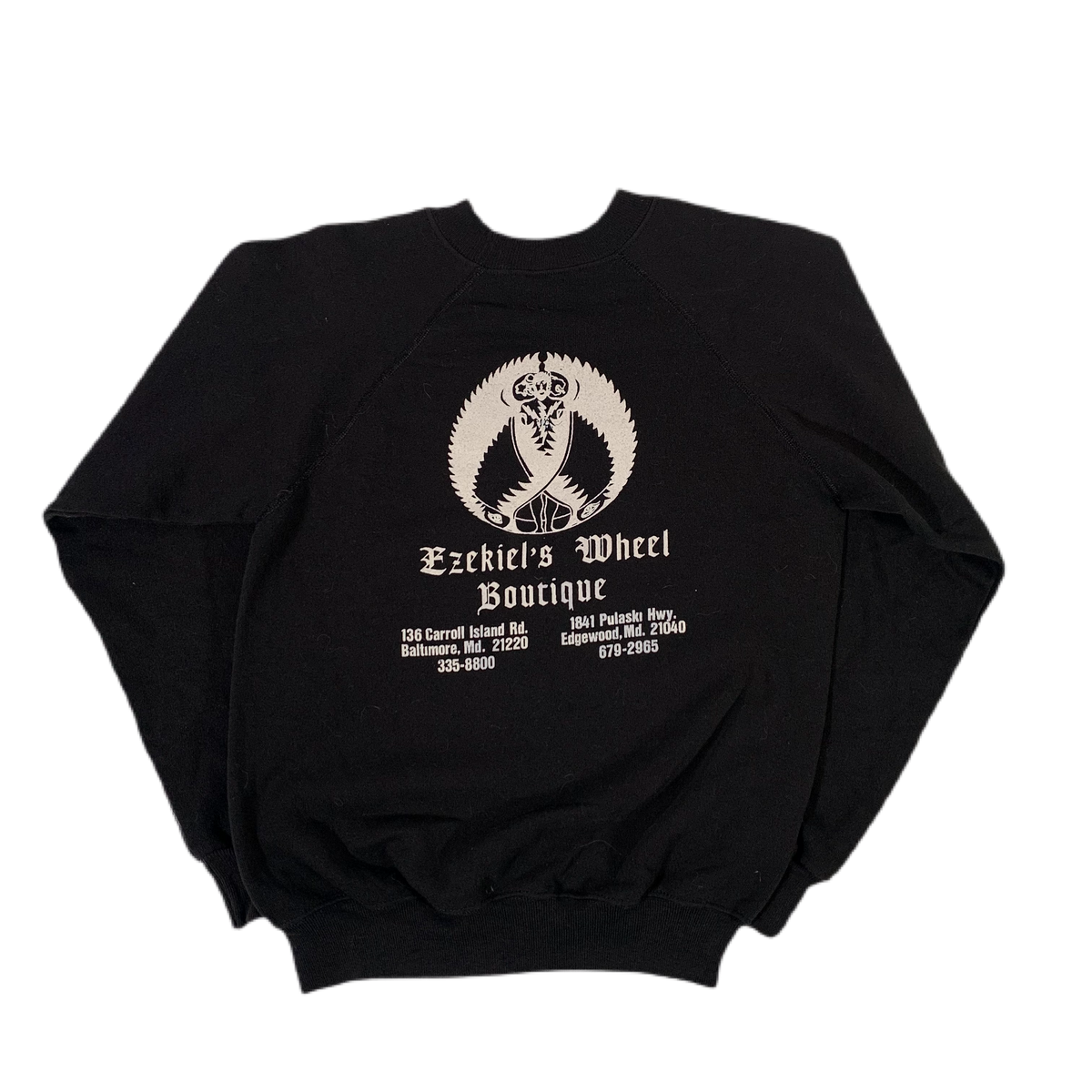 Vintage Harley-Davidson &quot;Righteous Ruler&quot; Ezekiel&#39;s Wheel Boutique Raglan Sweatshirt