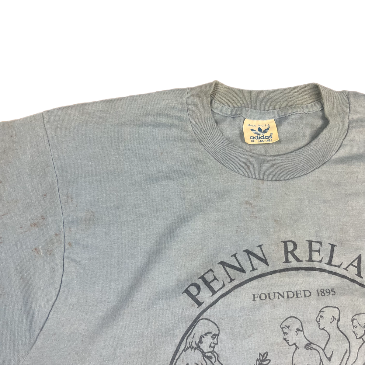 Vintage Adidas Trefoil &quot;University Of Pennsylvania&quot; Penn Relays Rainbow T-Shirt