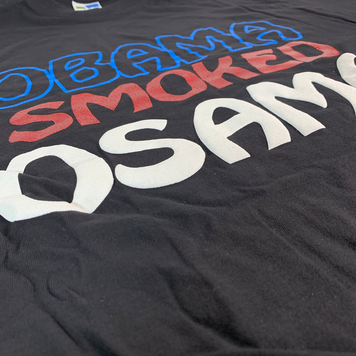 Vintage Obama &quot;Osama&quot; Puffy Ink T-Shirt